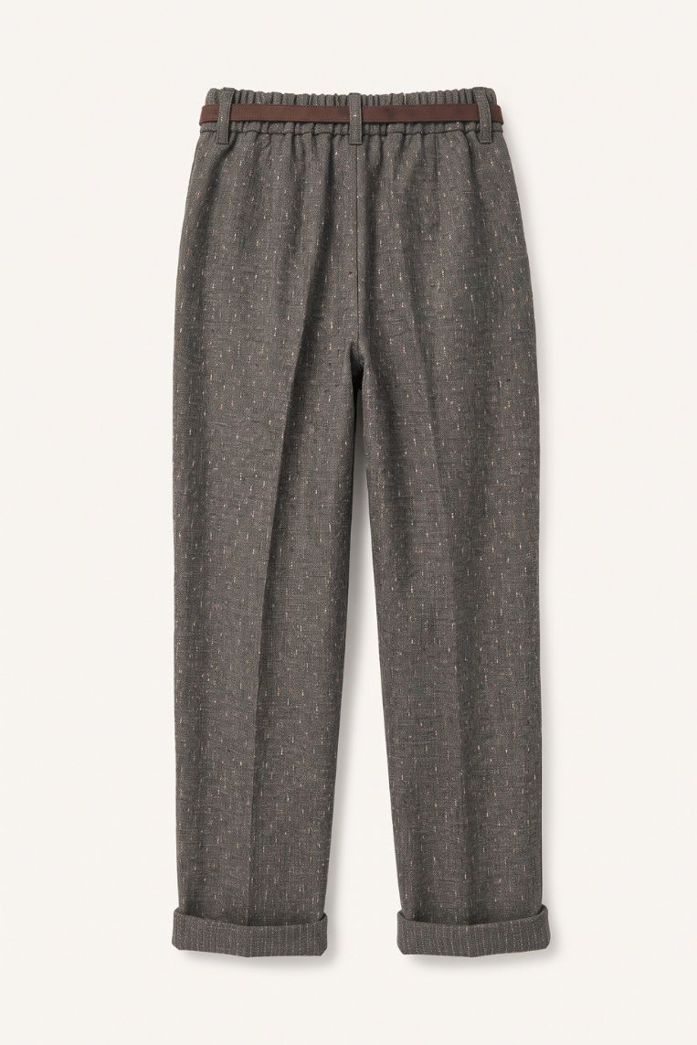PANTALONE CHECK GAMBA DRITTA RISVOLTO - immagine 4