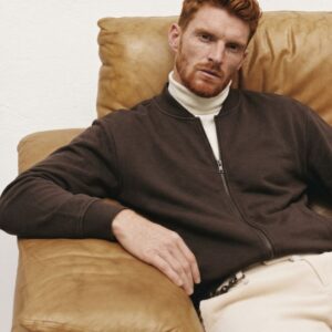 BOMBER FELPA FULL ZIP STONE WASHED 5 BOMBER FELPA FULL ZIP STONE WASHED - Thumbnail Image 1