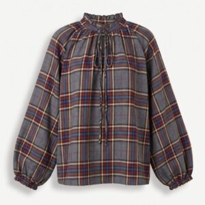 BLUSA ML COLLO ARRICCIO CHECK 5 BLUSA ML COLLO ARRICCIO CHECK - Thumbnail Image 2