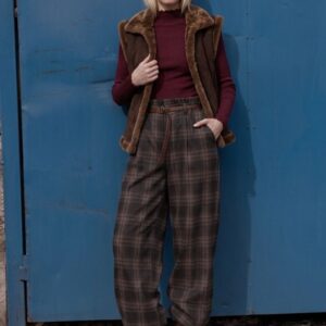 PANTALONE CHECK MORBIDO SAGOMATO 5 PANTALONE CHECK MORBIDO SAGOMATO - Thumbnail Image 1