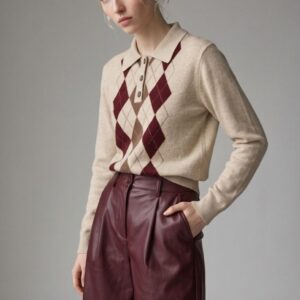 MAGLIA POLO JACQUARD ROMBI VISCOSA 14 MAGLIA POLO JACQUARD ROMBI VISCOSA - Thumbnail Image 2