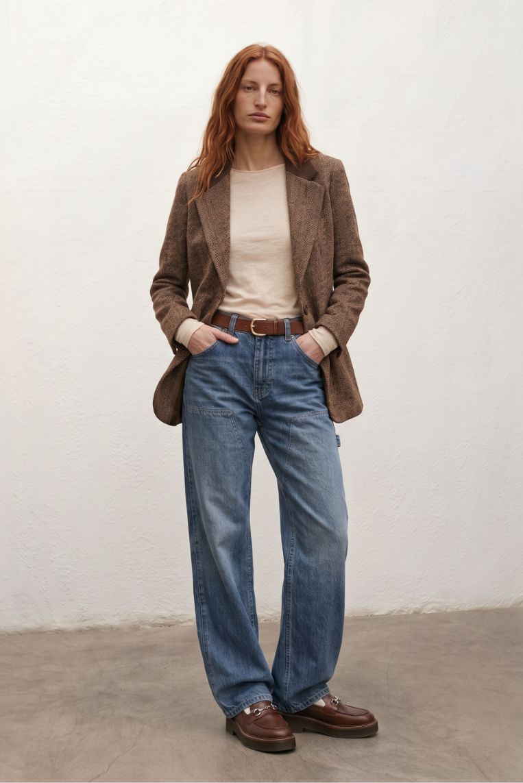 DENIM WIDE LEG PATTA FRONTALE 2 DENIM WIDE LEG PATTA FRONTALE - immagine 2
