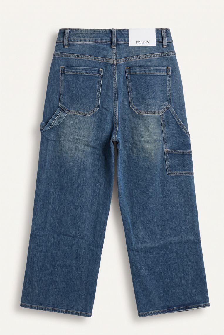 DENIM WIDE LEG PATTA FRONTALE 4 DENIM WIDE LEG PATTA FRONTALE - immagine 4