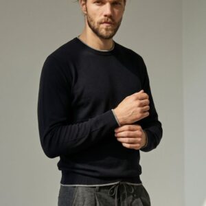 MAGLIA CON DETTAGLI A CONTRASTO E TOPPE 7 MAGLIA CON DETTAGLI A CONTRASTO E TOPPE - Thumbnail Image 1