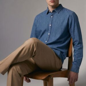 CAMICIA DENIM COLLO FRANCESE 5 CAMICIA DENIM COLLO FRANCESE - Thumbnail Image 1
