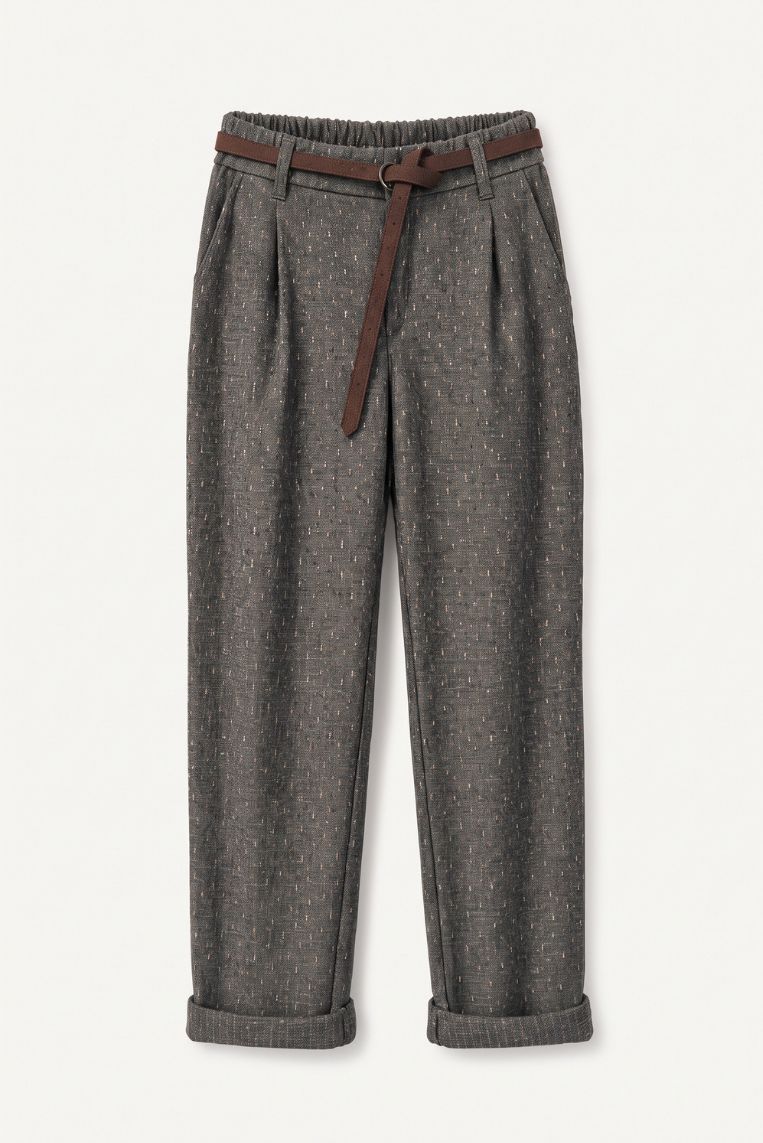 PANTALONE CHECK GAMBA DRITTA RISVOLTO - immagine 3
