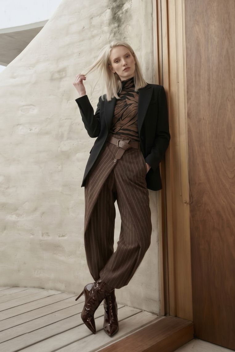 PANTALONE BALLOON GESSATO - immagine 2