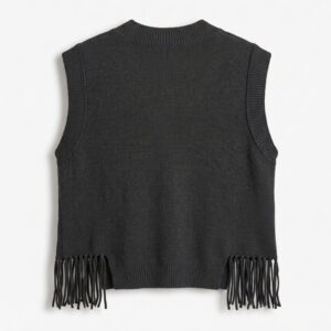 GILET MAGLIA FRANGE VISCOSA 19 GILET MAGLIA FRANGE VISCOSA - Thumbnail Image 6