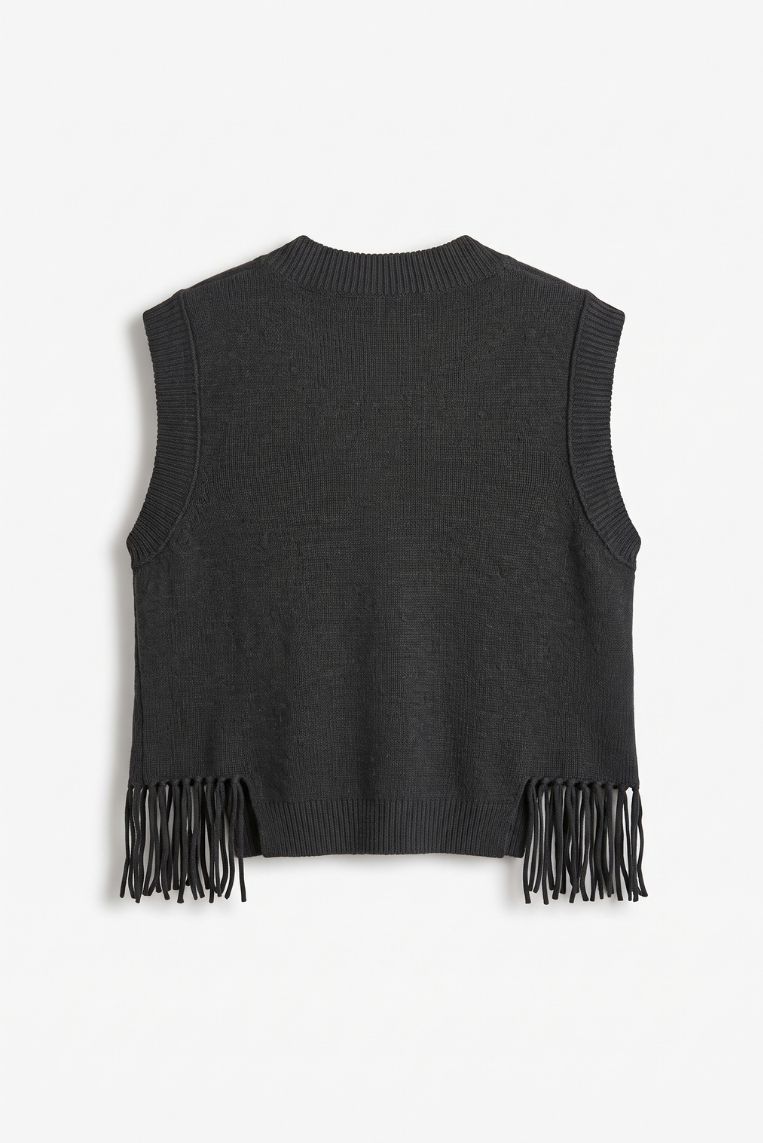 GILET MAGLIA FRANGE VISCOSA 6 GILET MAGLIA FRANGE VISCOSA - immagine 6