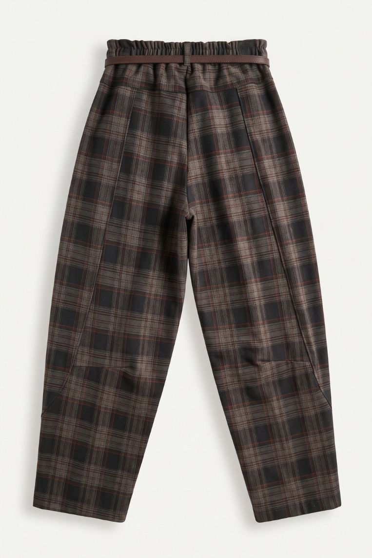 PANTALONE CHECK MORBIDO SAGOMATO 4 PANTALONE CHECK MORBIDO SAGOMATO - immagine 4