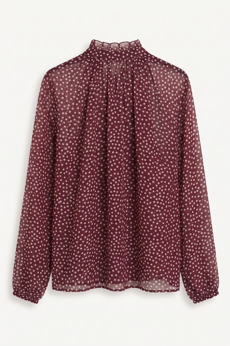 BLUSA POIS BORDEAUX 4 BLUSA POIS BORDEAUX - immagine 4
