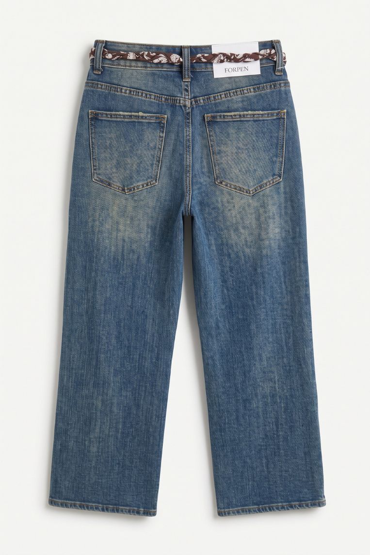 DENIM GAMBA DRITTA CON FOULARD 4 DENIM GAMBA DRITTA CON FOULARD - immagine 4