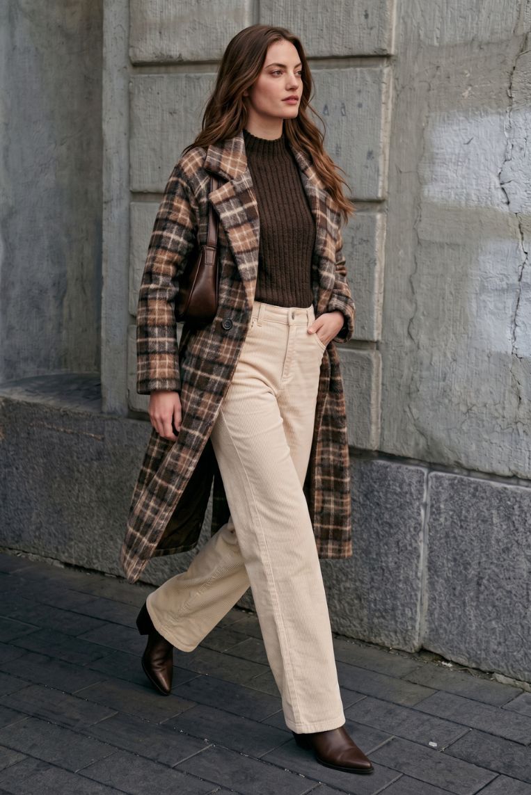 PANTALONE VELLUTO MILLERIGHE - XS, PANNA
