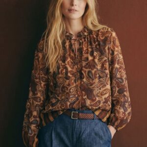 BLUSA COLLO ARRICCIO STAMPA CACHEMIRE 6 BLUSA COLLO ARRICCIO STAMPA CACHEMIRE - Thumbnail Image 2