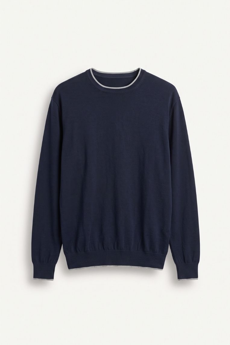MAGLIA CON DETTAGLI A CONTRASTO E TOPPE 5 MAGLIA CON DETTAGLI A CONTRASTO E TOPPE - immagine 5