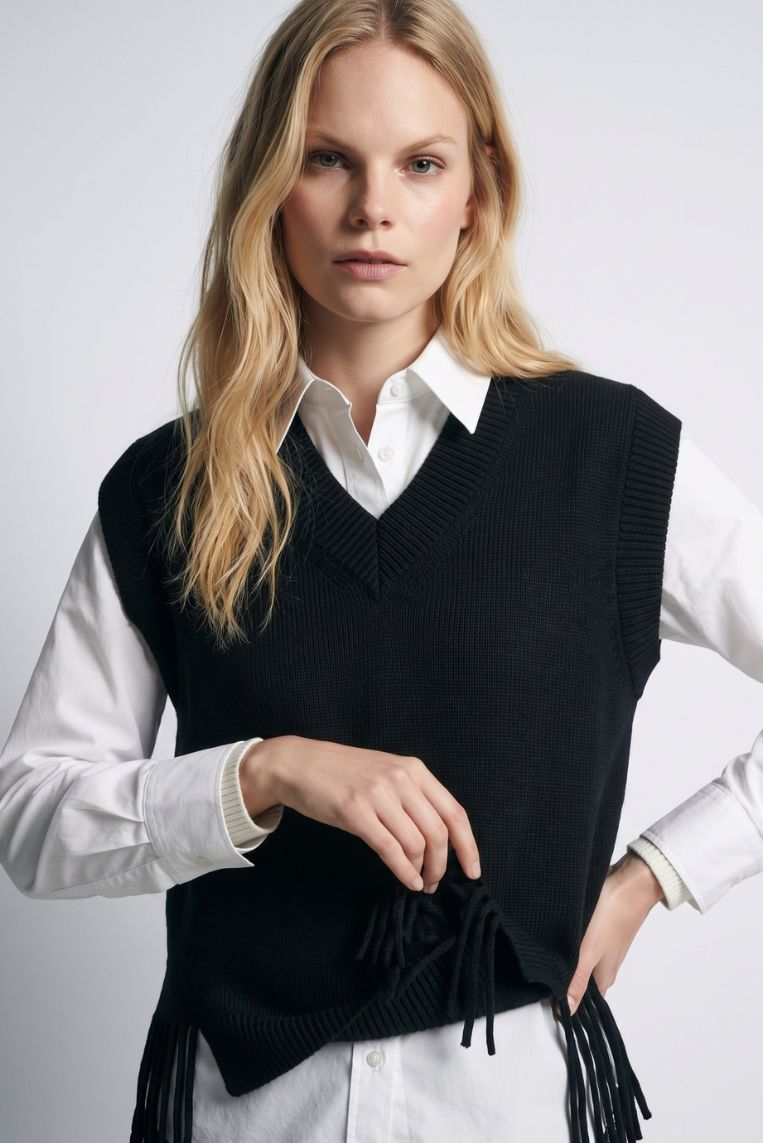 GILET MAGLIA FRANGE VISCOSA 11 GILET MAGLIA FRANGE VISCOSA - immagine 11