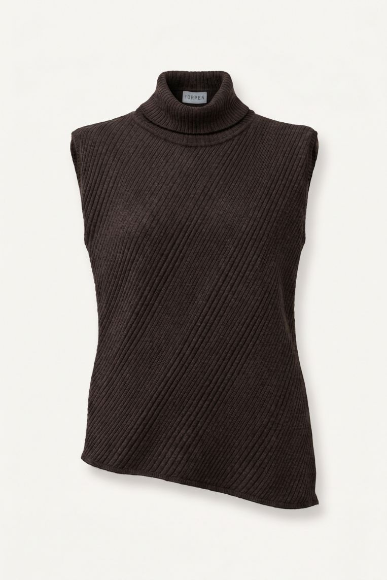 MAGLIA COLLO ALTO SMANICATA - TU, TESTA DI MORO