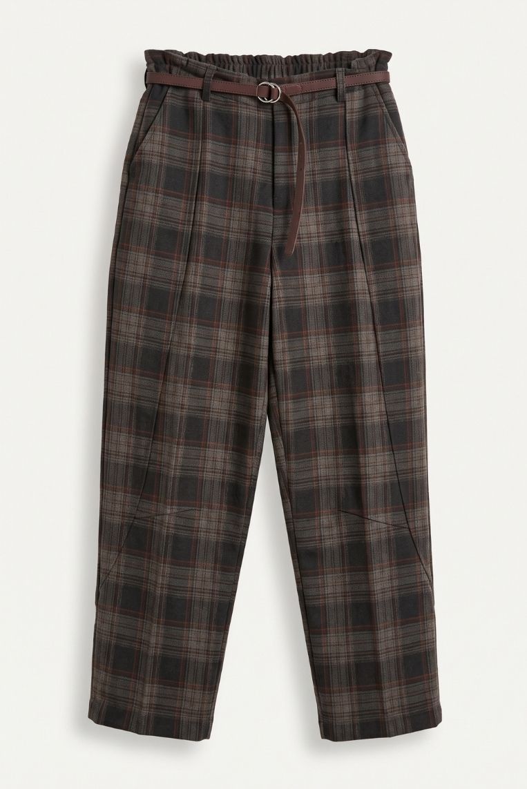 PANTALONE CHECK MORBIDO SAGOMATO 3 PANTALONE CHECK MORBIDO SAGOMATO - immagine 3