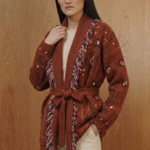 CARDIGAN LUNGO FRANGE COCCIO 6 CARDIGAN LUNGO FRANGE COCCIO - Thumbnail Image 1