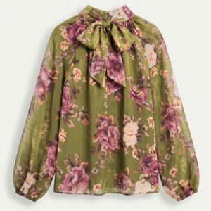 BLUSA COLLO ALTO FRILLS STAMPA FIORI 8 BLUSA COLLO ALTO FRILLS STAMPA FIORI - Thumbnail Image 4